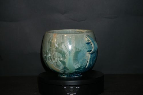 Bol avec anses en porcelaine 60 cl turquoise