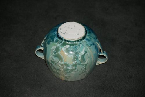 Bol avec anses en porcelaine 60 cl turquoise