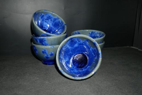 Jeu de 6 bolées en porcelaine bleu-nuit