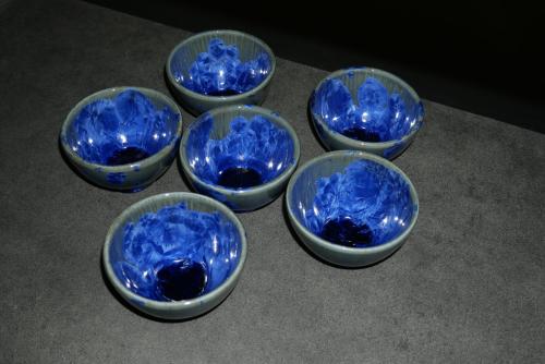 Jeu de 6 bolées en porcelaine bleu-nuit
