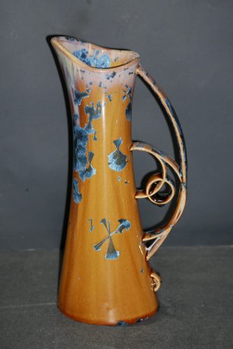 Carafe élencé en grès marron cristaux bleu 07 cl