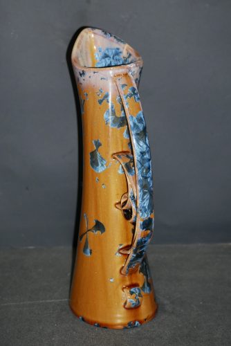 Carafe élencé en grès marron cristaux bleu 07 cl