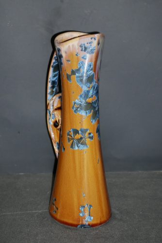 Carafe élencé en grès marron cristaux bleu 07 cl