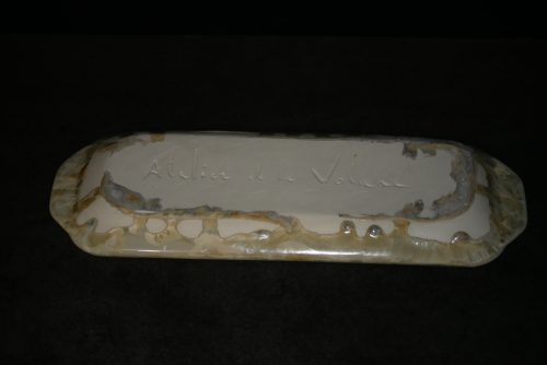 Plat à cake porcelaine jaune soleil