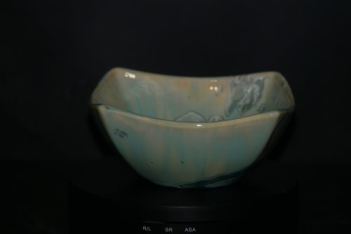 Coupelle carrée en porcelaine pour apéritif vert turquoise