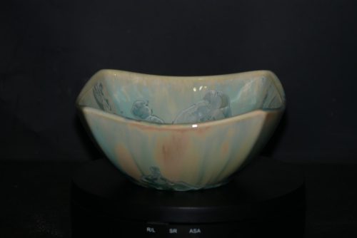 Coupelle carrée en porcelaine pour apéritif vert turquoise