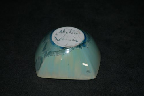 Coupelle carrée en porcelaine pour apéritif vert turquoise