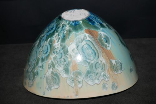Grand saladier en porcelaine vert turquoise