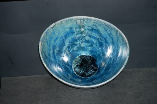 Saladier porcelaine design marron cristaux gris-vert