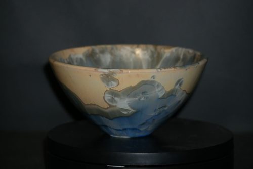 Petit Bol en porcelaine cristaux gris-bleu