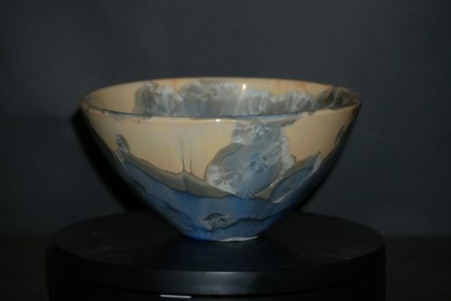 Petit Bol en porcelaine cristaux gris-bleu