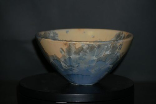 Petit Bol en porcelaine cristaux gris-bleu