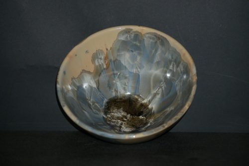 Petit Bol en porcelaine cristaux gris-bleu