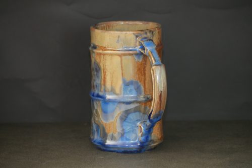 Chope à bière en porcelaine cristaux bleu intense nuit 60cl