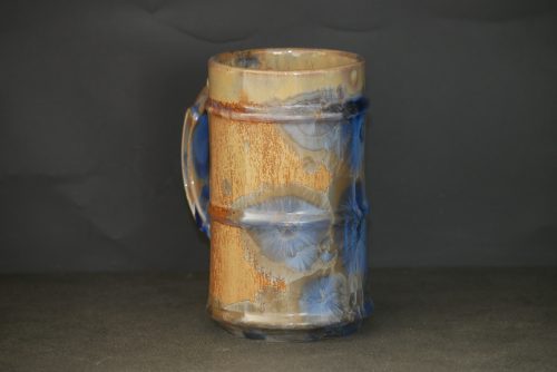 Chope à bière en porcelaine cristaux bleu intense nuit 60cl