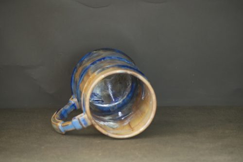 Chope à bière en porcelaine cristaux bleu intense nuit 60cl