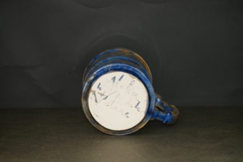 Chope à bière en porcelaine cristaux bleu intense nuit 60cl