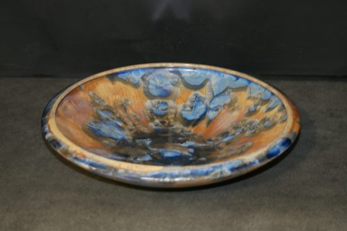 Coupe à fruits en porcelaine cristaux bleu intense 31 cm