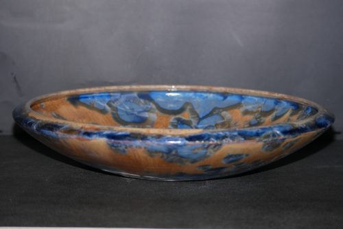 Coupe à fruits en porcelaine cristaux bleu intense 31 cm