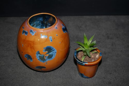 Vase avec pot encastrable en porcelaine pour plante grasse
