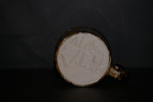 Tasse en grès noir cristaux blancs 45cl