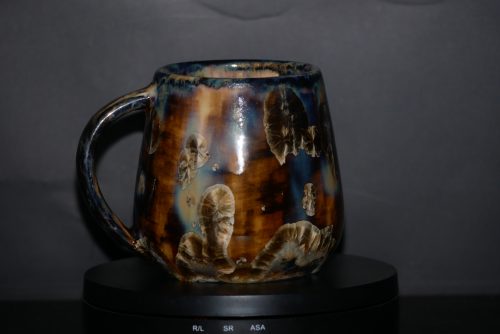 Tasse en grès 35 cl noir cristaux blanc