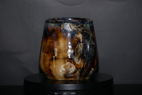 Tasse en grès 35 cl noir cristaux blanc