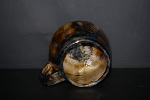 Tasse en grès 35 cl noir cristaux blanc