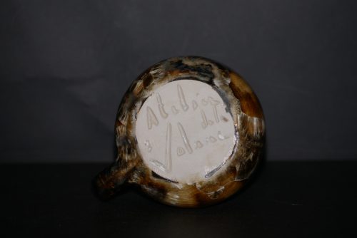 Tasse en grès 35 cl noir cristaux blanc