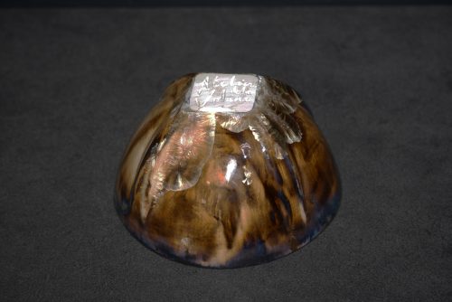 Bol en grès noir cristaux blanc 8 cm