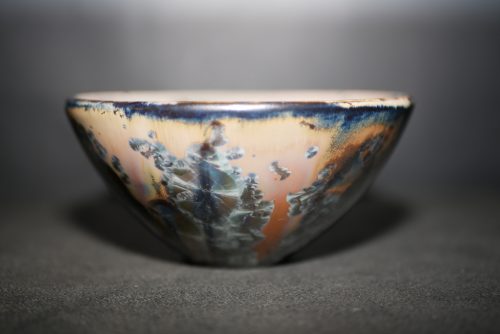Petit bol forme japonnais en grès marron-gris