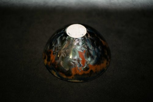 Petit bol forme japonnais en grès marron-gris