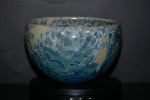 Grand bol en porcelaine cristaux gris-vert 10 cm
