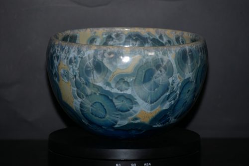 Grand bol en porcelaine cristaux gris-vert 10 cm