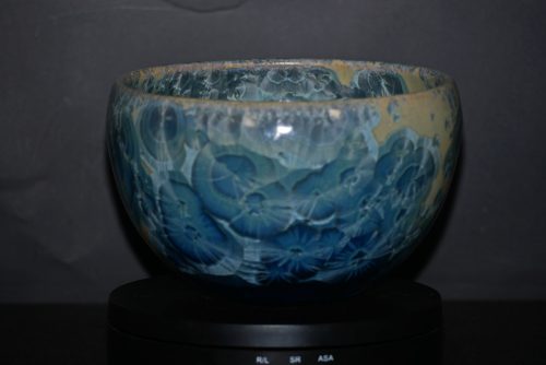 Grand bol en porcelaine cristaux gris-vert 10 cm