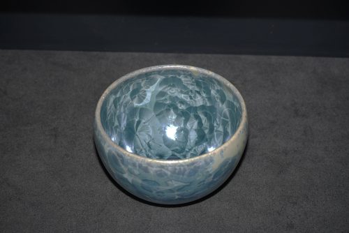 Grand bol en porcelaine cristaux gris-vert 10 cm