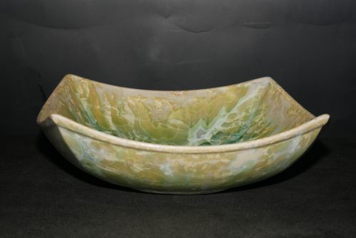 Coupe à fruits carrée en porcelaine vert citron