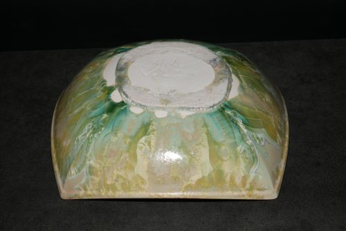Coupe à fruits carrée en porcelaine vert citron