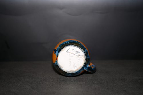 Grande tasse en porcelaine marron cristaux bleus