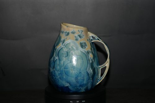 Carafe en porcelaine 85 cl bleu-vert métallisé