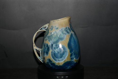 Carafe en porcelaine 85 cl bleu-vert métallisé