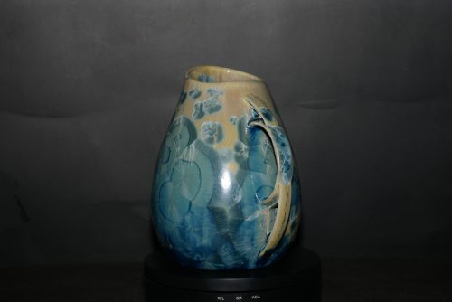 Carafe en porcelaine 85 cl bleu-vert métallisé