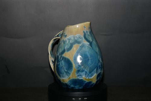 Carafe en porcelaine 85 cl bleu-vert métallisé