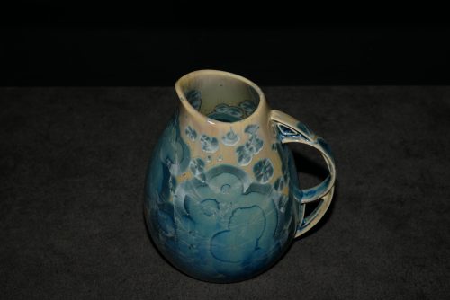 Carafe en porcelaine 85 cl bleu-vert métallisé