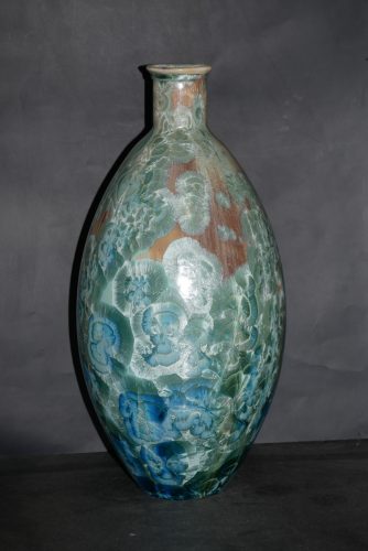 Amphore en porcelaine 53 cm turquoise