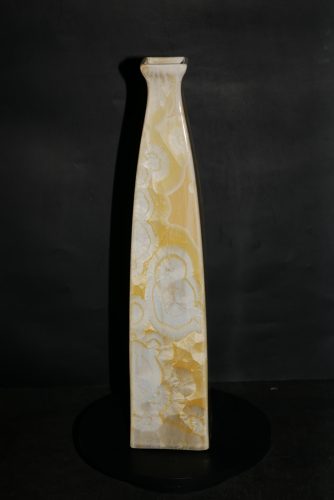 Vase carré porcelaine jaune soleil