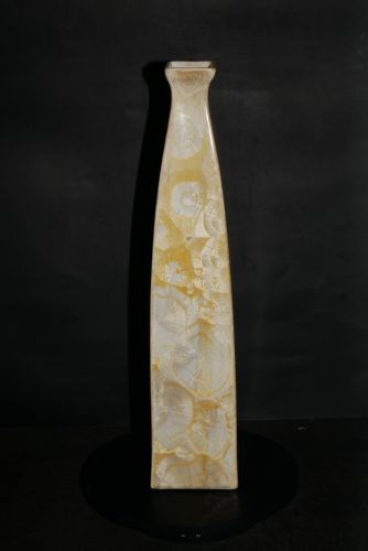 Vase carré porcelaine jaune soleil