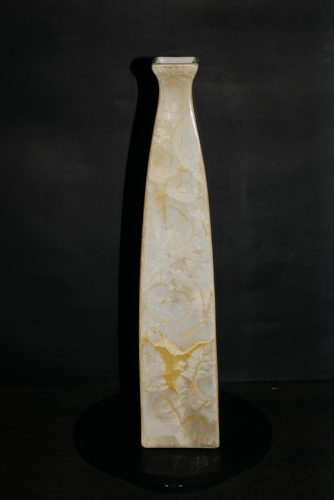 Vase carré porcelaine jaune soleil