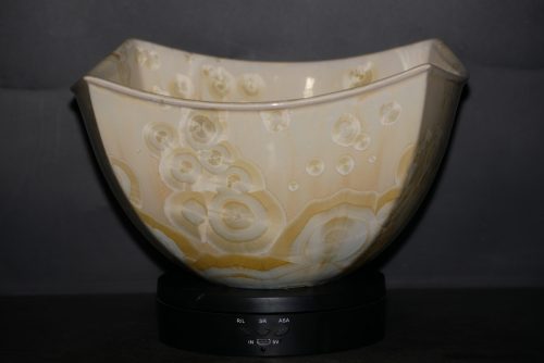 Saladier carré en porcelaine jaune soleil
