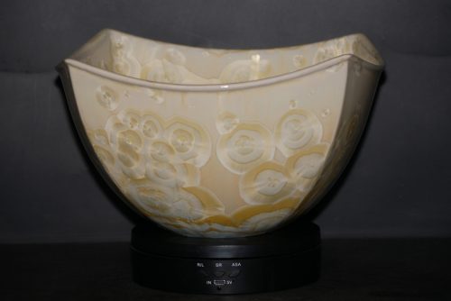 Saladier carré en porcelaine jaune soleil